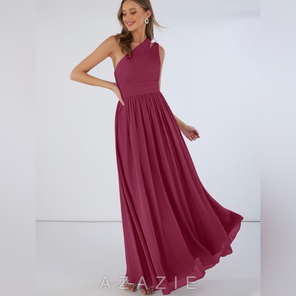 Azazie Mulberry Bridesmaid Gown. Custom gown, but I am a size 2 normally.